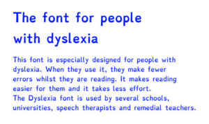 Example of dyslexie font