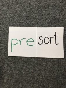 Image of cards "pre" and "sort" together.