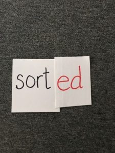 Image of cards "sort" and "ed" together.